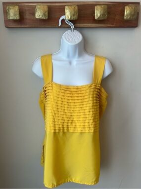 🟢 5 for $25 🟢 Vintage Y2K Sunshine Yellow Pleated Cami Tank Size 10